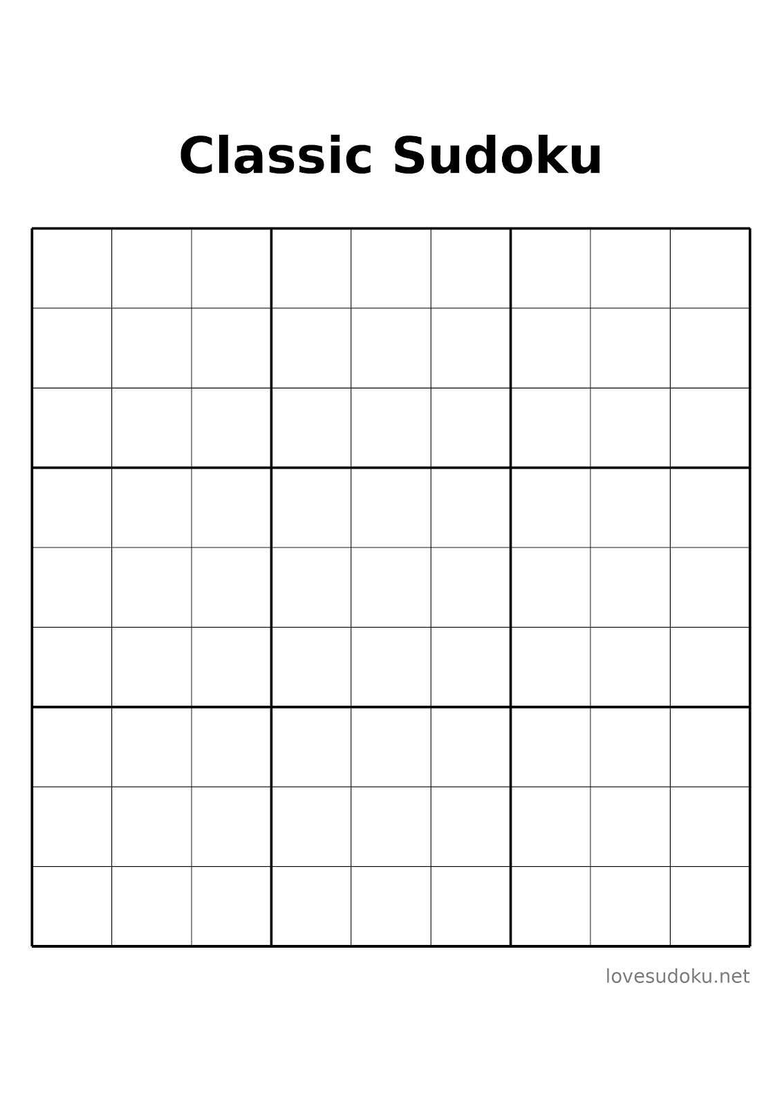 printable blank sudoku forms